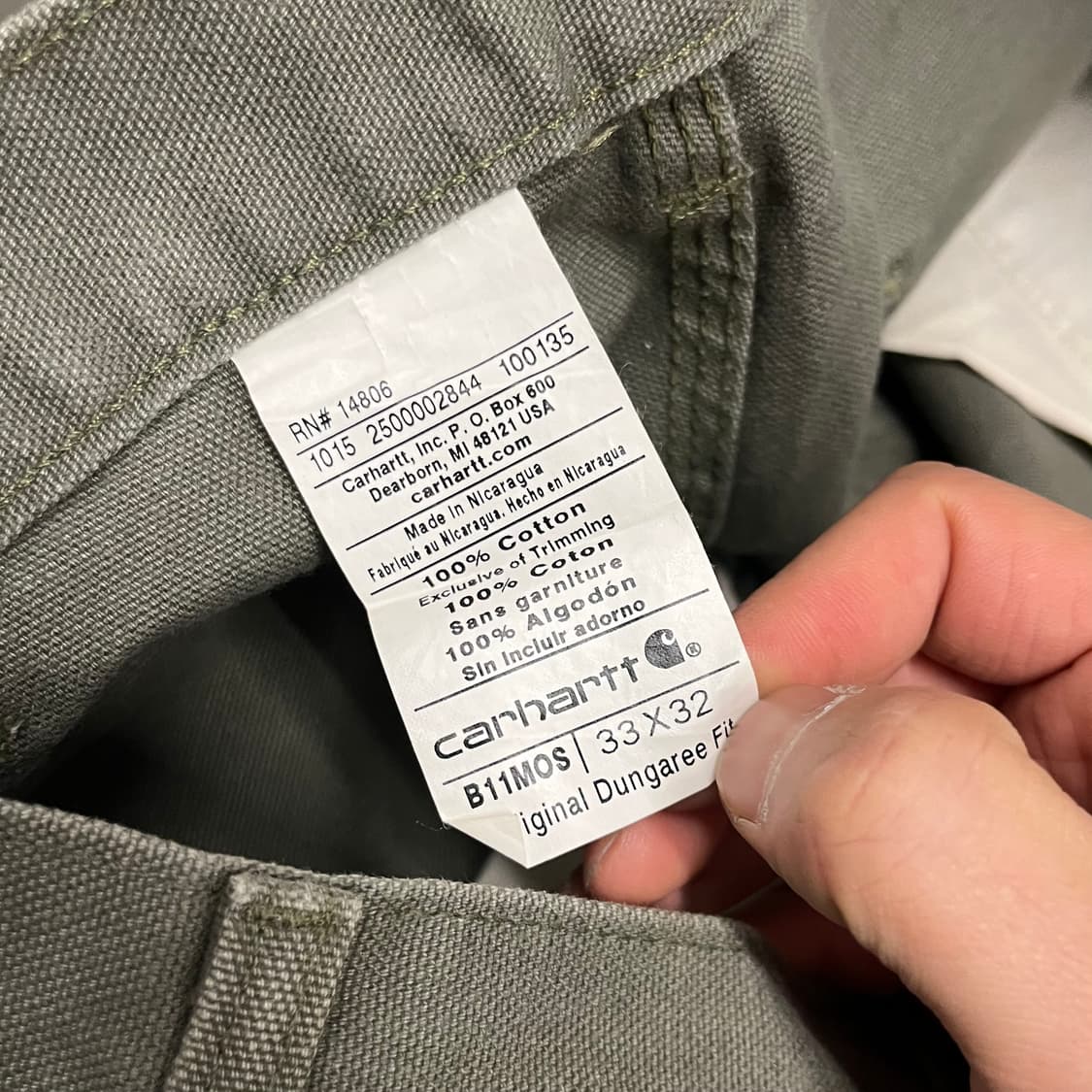 Carhartt 모스 그린 카펜터 팬츠 (33“) 상품이미지5