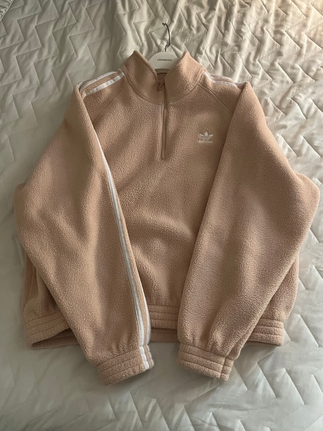 아디다스 우먼 3S 하프집업 플리스 상품이미지1