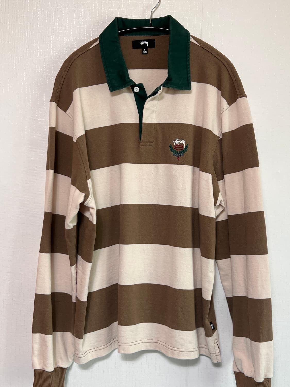 스투시 럭비티 L / 카라티 스트라이프 롱슬리브 스웻 상품이미지1