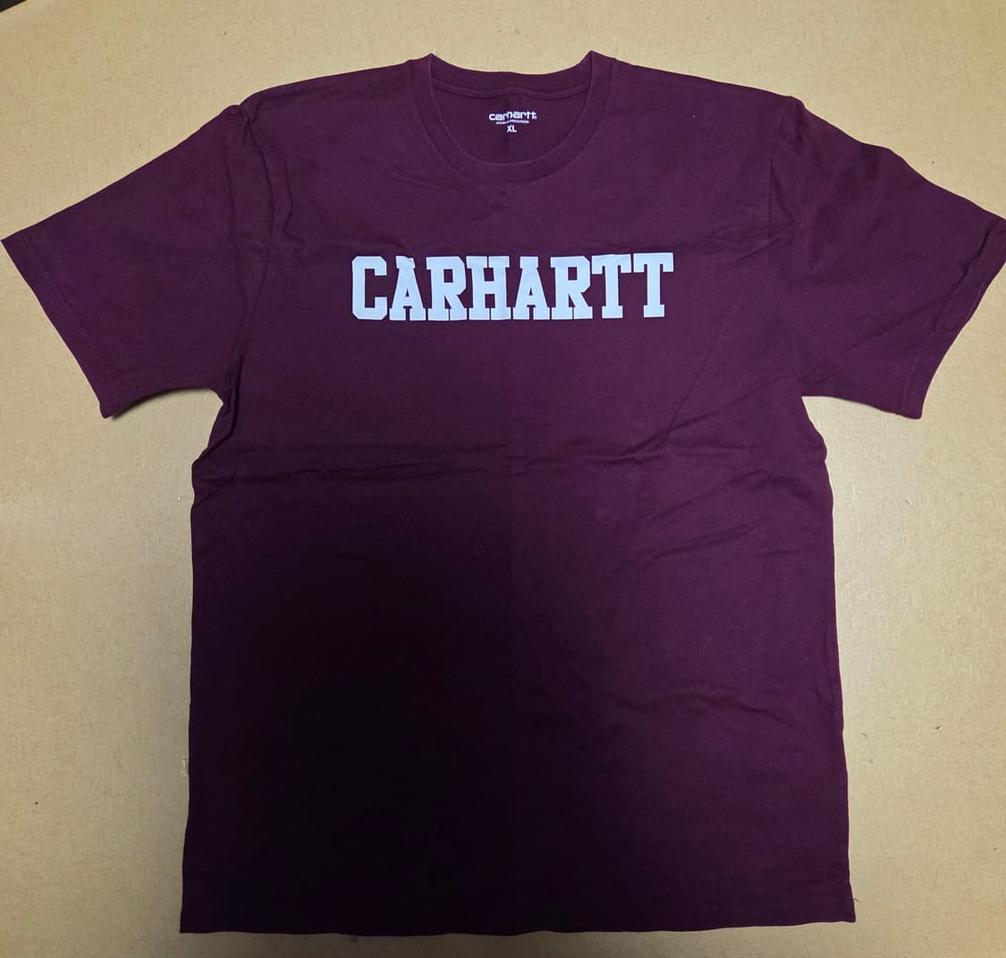 칼하트 로고 반팔 티셔츠 버건디 XL 상품이미지1