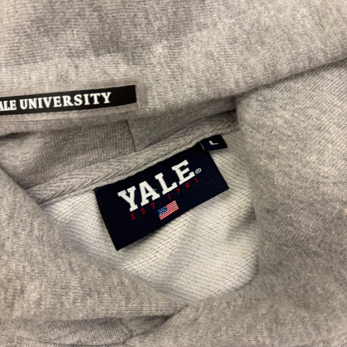 예일 빅로고 그레이 후드티 상품이미지3