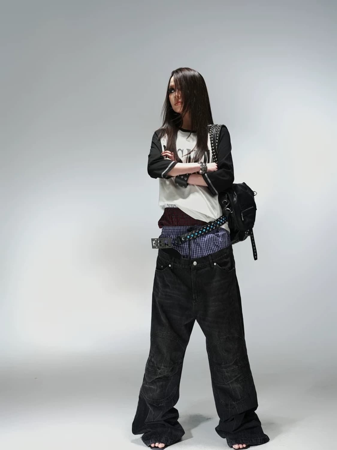 Double Waist Sagging Jeans 상품이미지3