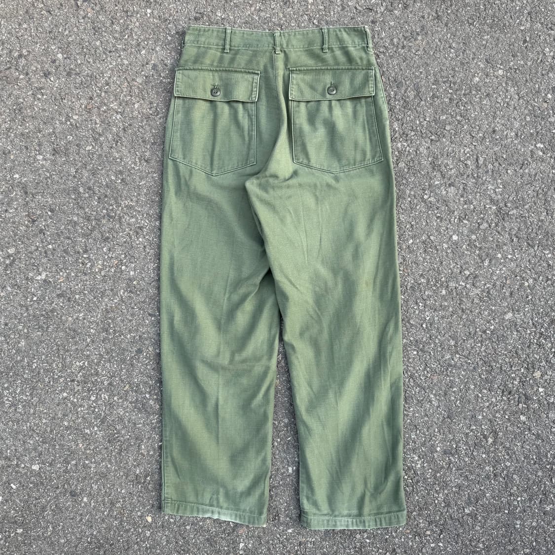 70s USA ARMY OG 트라우저 사틴 퍼티그 팬츠 상품이미지4