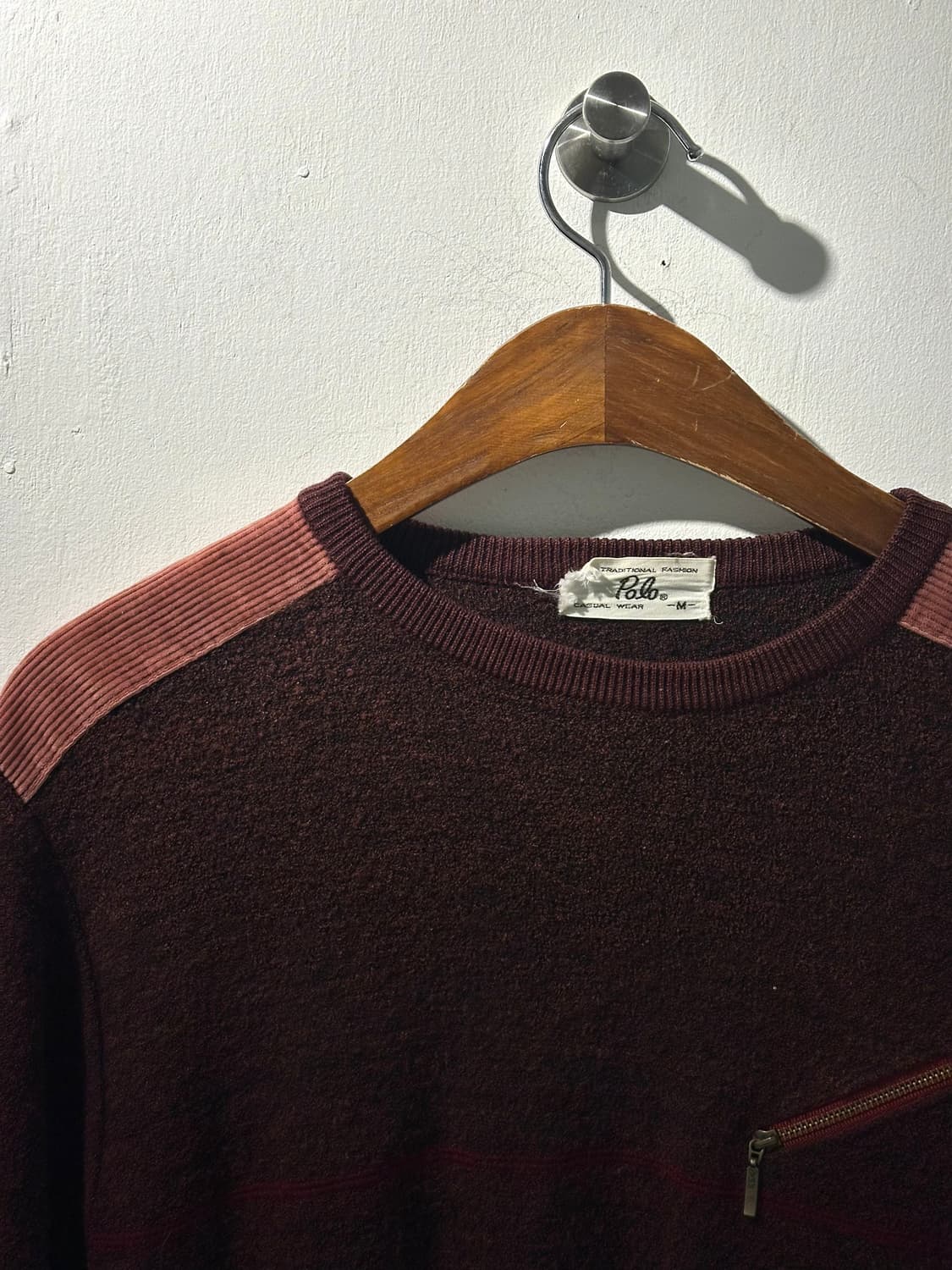 버건디 지퍼 포켓 티셔츠 상품이미지6