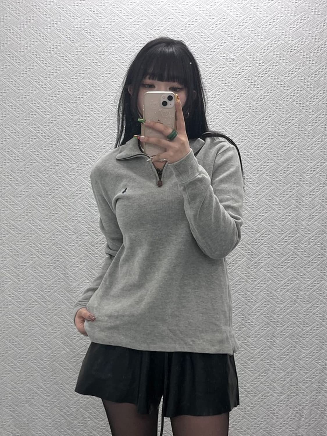 폴로 랄프로렌 빈티지 캐주얼 반집업 니트 S C09500 상품이미지1