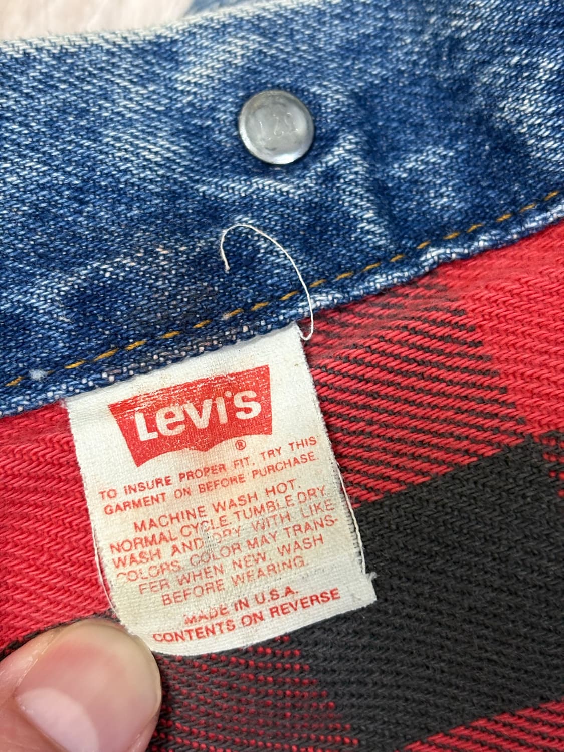 80s Levi’s usa 버팔로 라인드 데님 자켓 3세대 상품이미지6