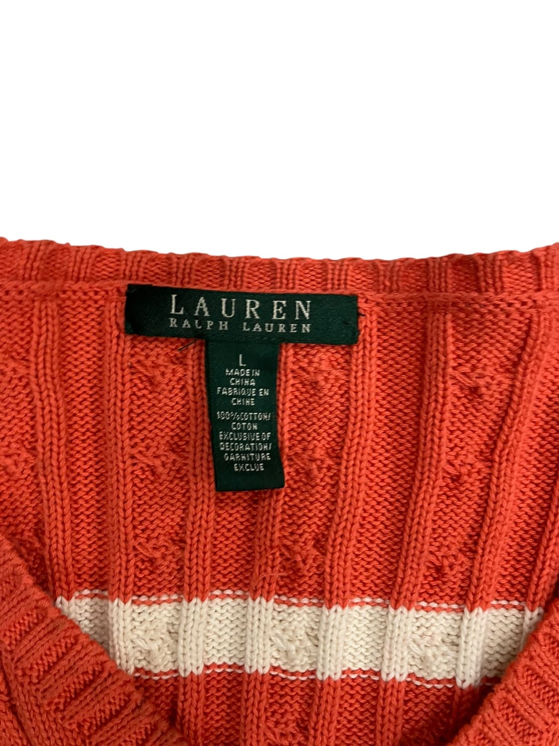 로렌 랄프로렌 스트라이프 브이넥 니트 L 상품이미지3