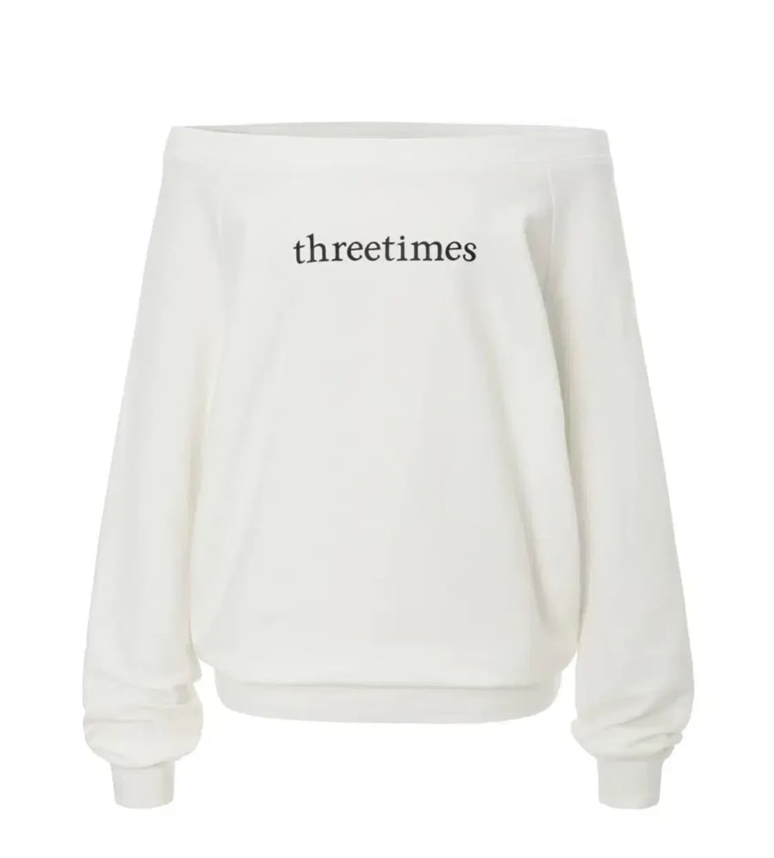 쓰리타임즈 로고 오프탑 화이트 m 상품이미지1