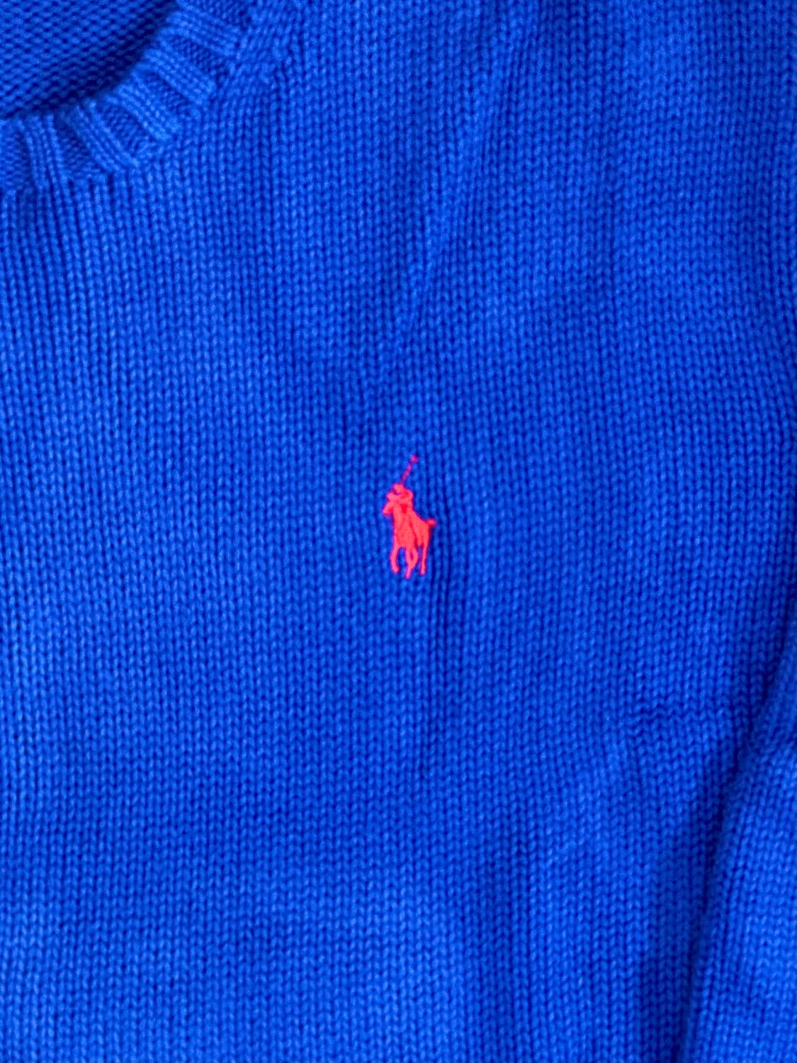 폴로 코튼 니트 코발트 블루 신형라벨 상품이미지3