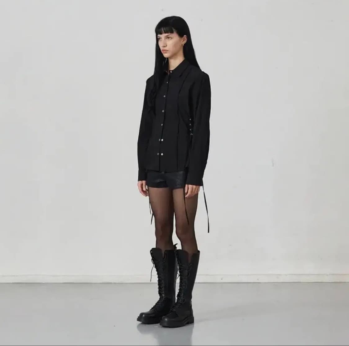 [르가넷] CHLOE CORSET shirt (black) 상품이미지1