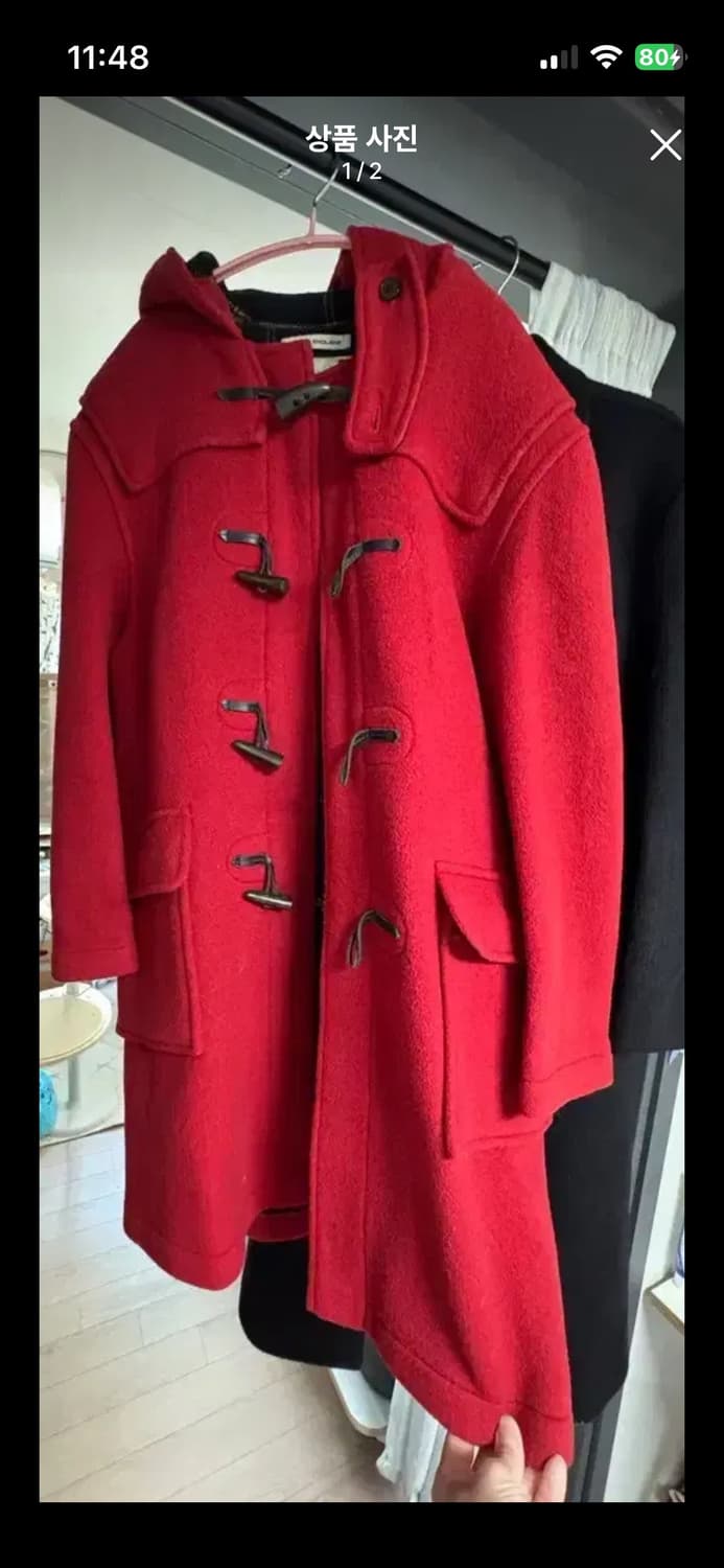 레드 더플코트 떡볶이 코트 빈티지  상품이미지1