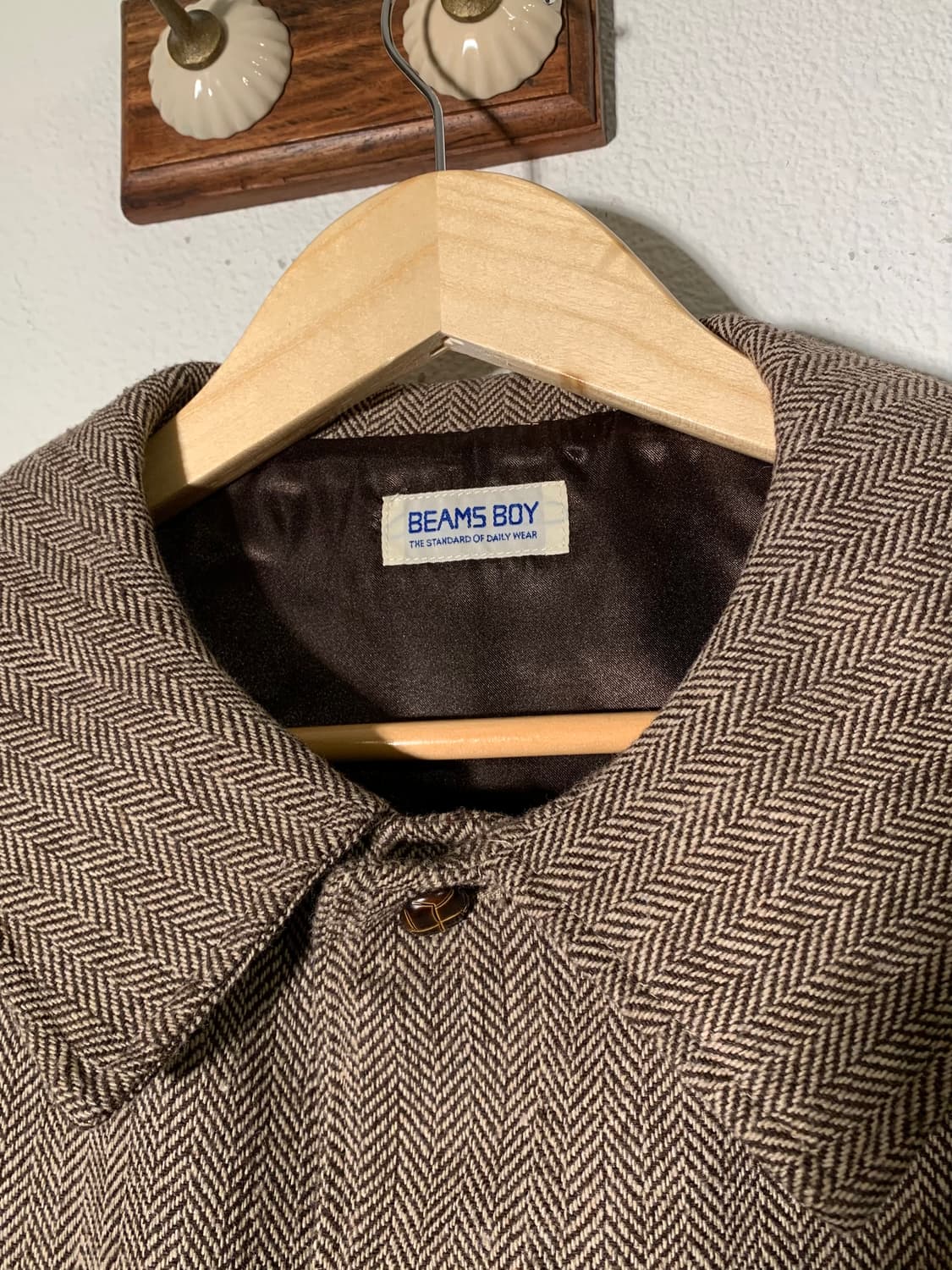 빔즈보이 헤링본 레더버튼 자켓 상품이미지2