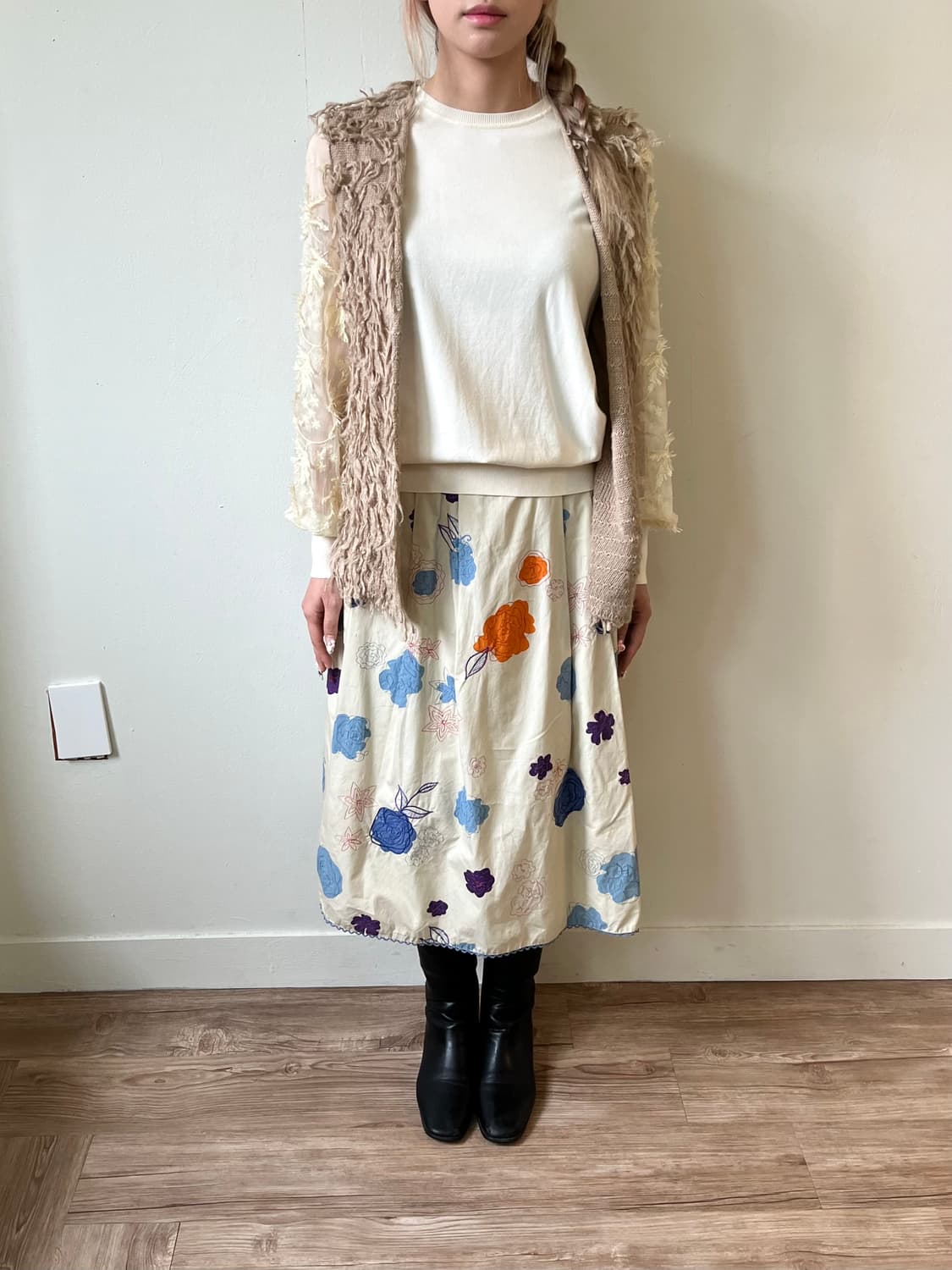 Loungedress 플라워 시스루 스웨터 상품이미지7