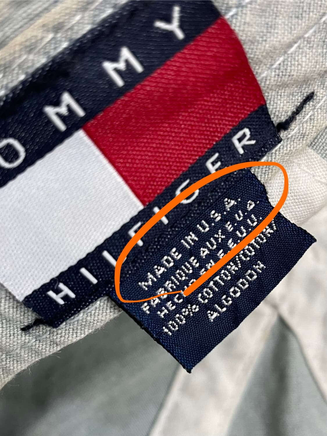 90s Made USA 타미힐피거 빈티지 데님 볼캡 모자 (레더 스트랩) 상품이미지6