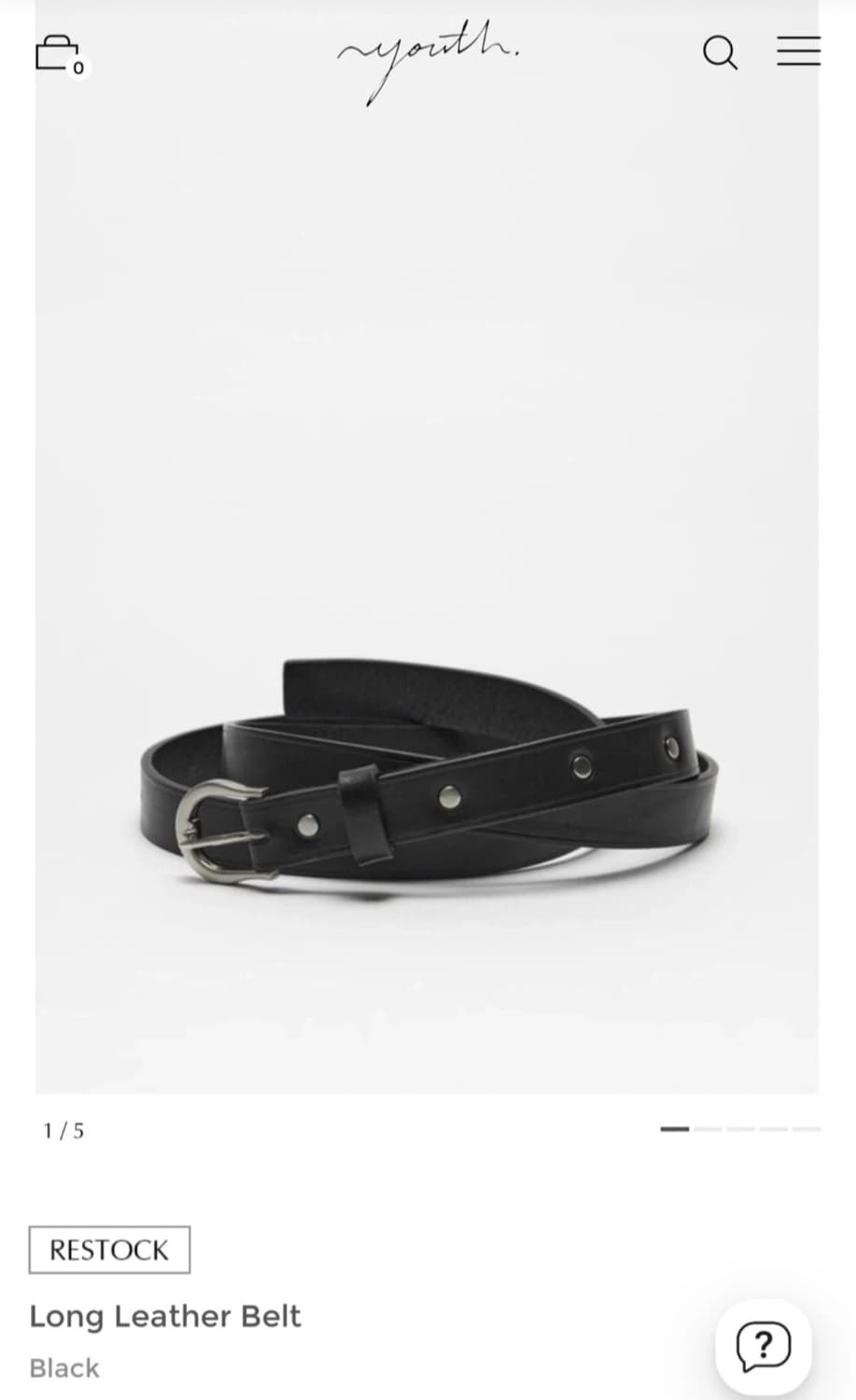 유스 youth 롱 레더 벨트 새상품 상품이미지1