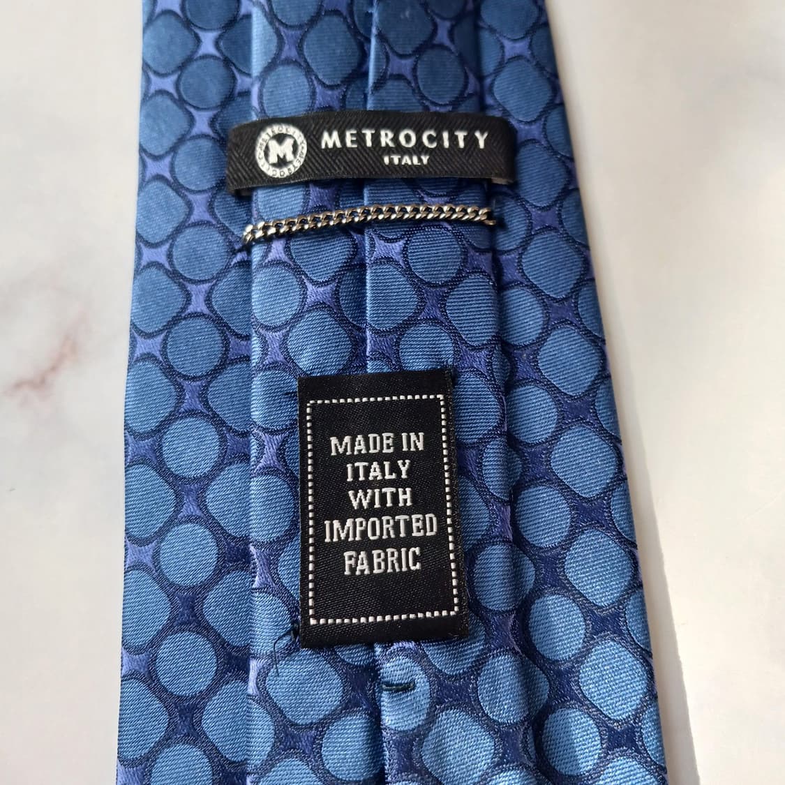 메트로시티 실크 블루 패턴 넥타이 9.1cm A등급 A19696 상품이미지9
