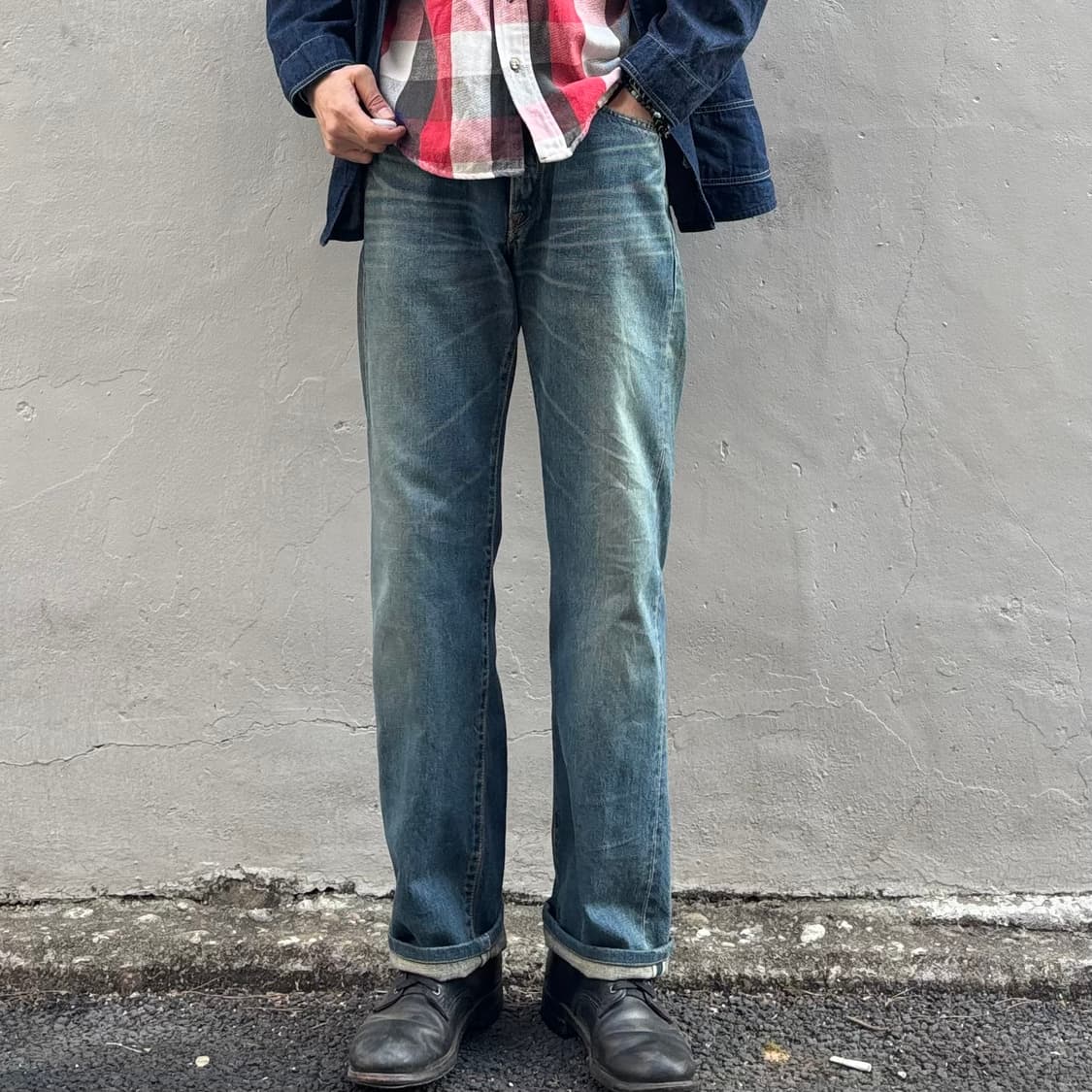 일본 리 1101 유니온 메이드 셀비지 데님 팬츠 상품이미지2