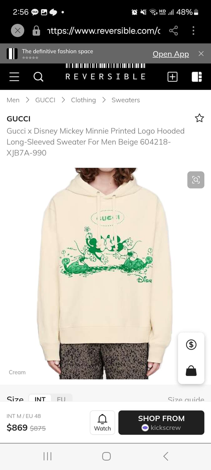 구찌 디즈니 미키마우스 후드티 m 정품검수완료 상품이미지2