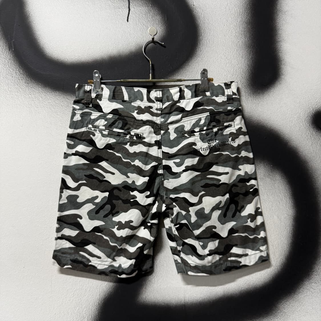 VTG 빈티지 펑크 프린팅 카모 와이드 쇼츠 팬츠 상품이미지2
