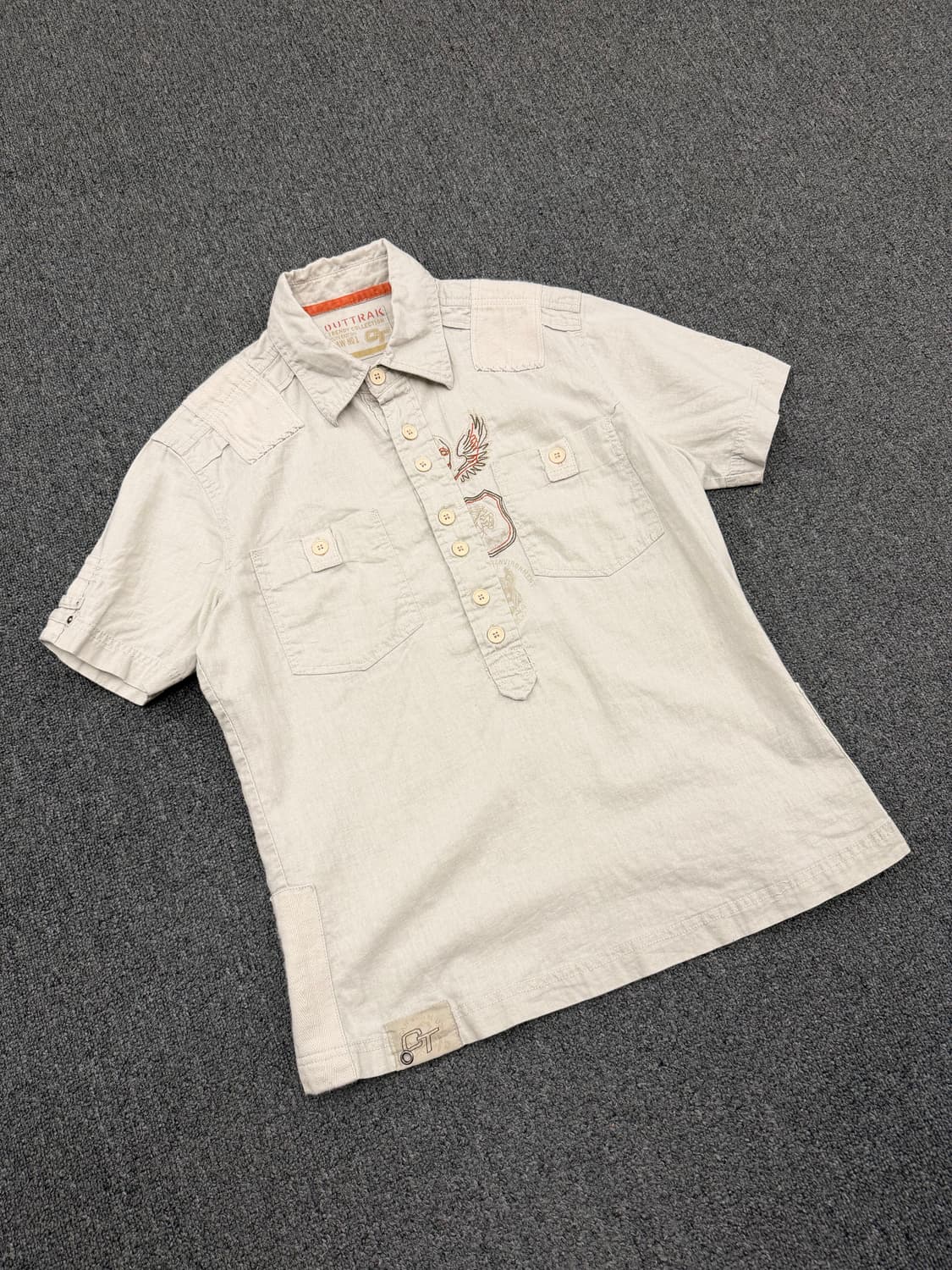 M) Outtrak 빈티지 자수 포켓 반팔셔츠 상품이미지1