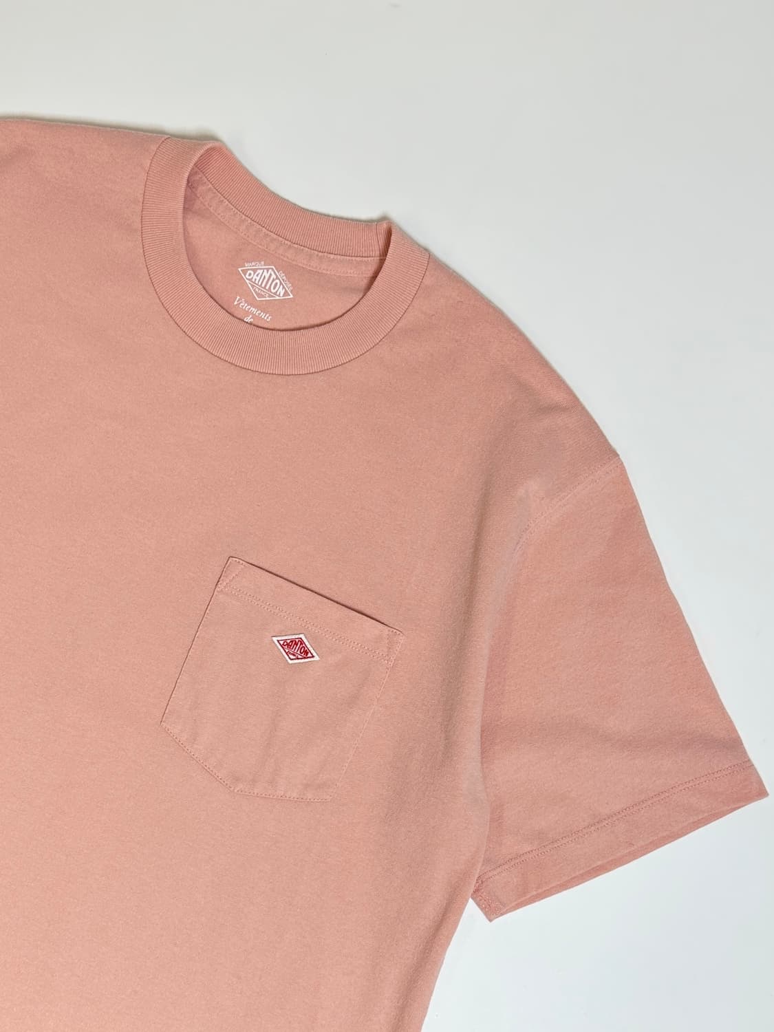 단톤 파스텔 피치 포켓 반팔티 (M-L) 상품이미지2
