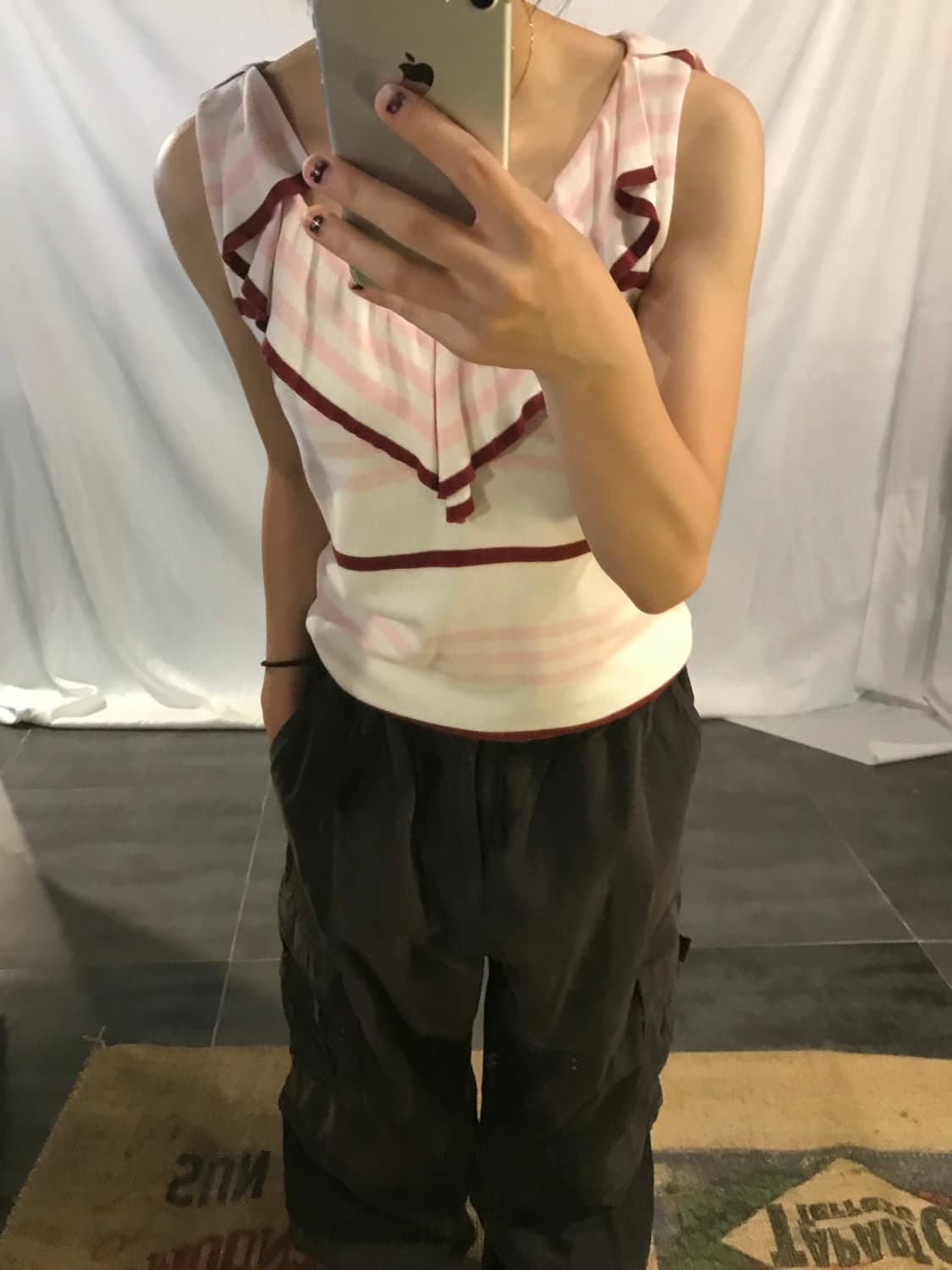 Burberry frill neck stripe sleeveless 상품이미지2