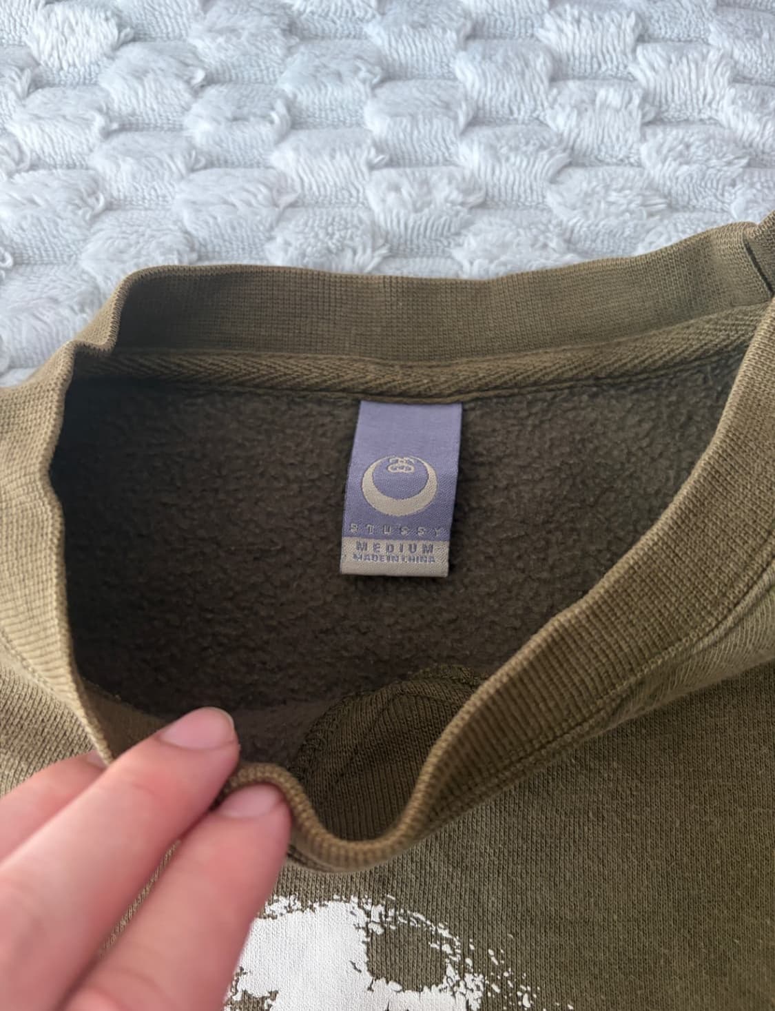 90s 올드 빈티지 스투시 크루넥 카키 맨투맨 상품이미지2