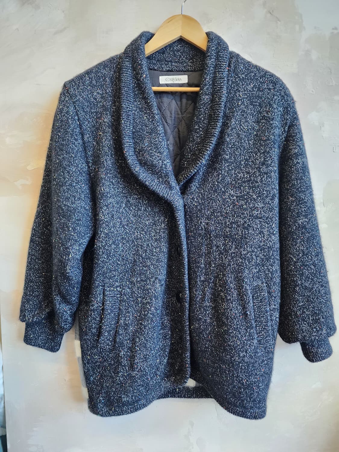 울 퀼팅 패턴 가디건 상품이미지4