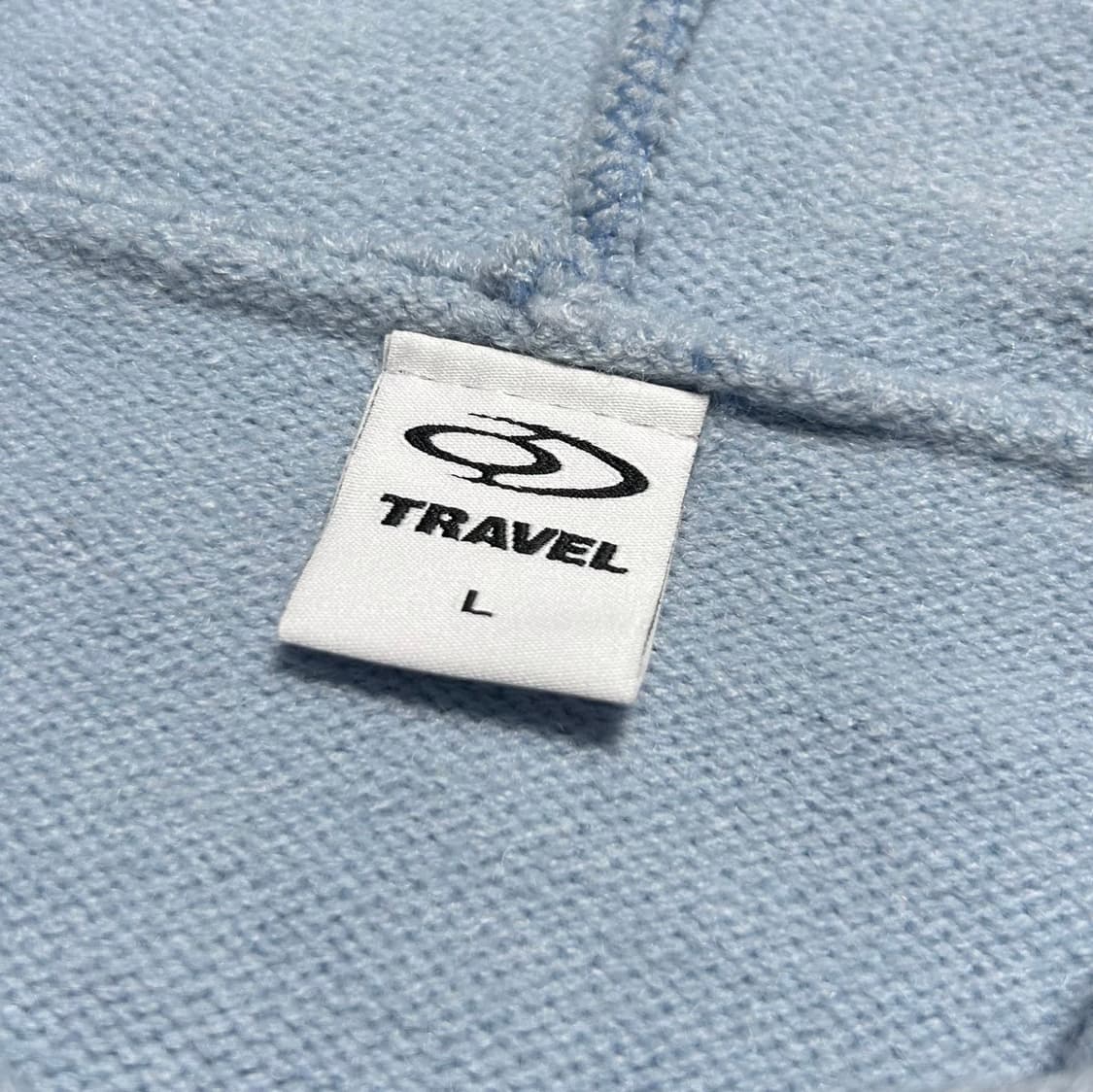 [L] Travel 트래블 워크샵 스카이블루 니트 후드티 상품이미지5