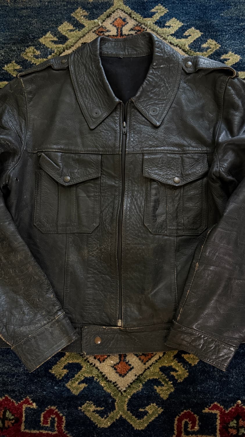 vtg Flocchi made in ltaly leather jacket 상품이미지3