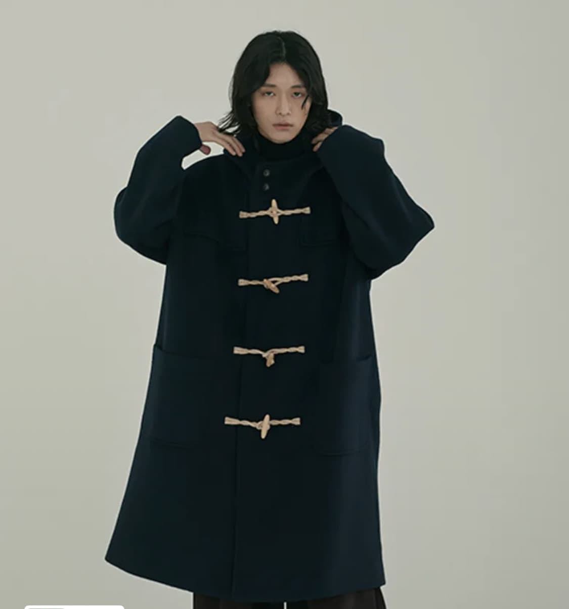 유니섹스 더플코트 블랙 상품이미지2