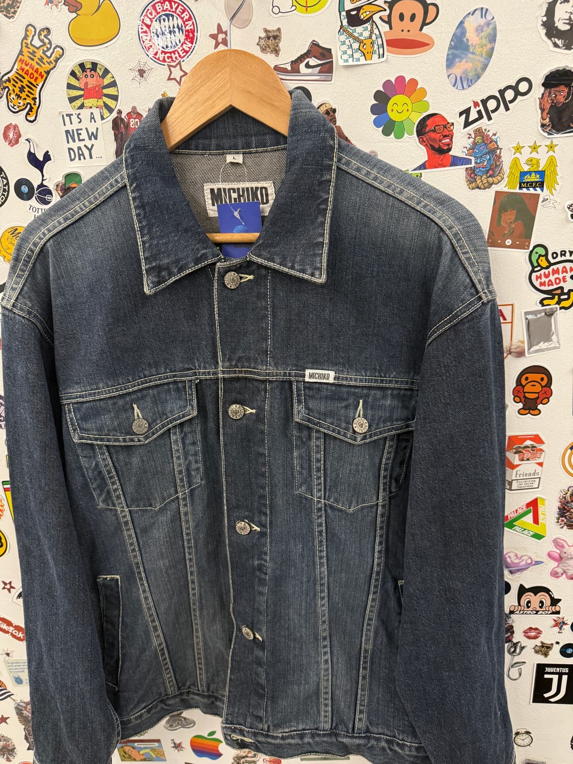 미치코 코시노 런던 90s 워싱 데님 청자켓 L 상품이미지4
