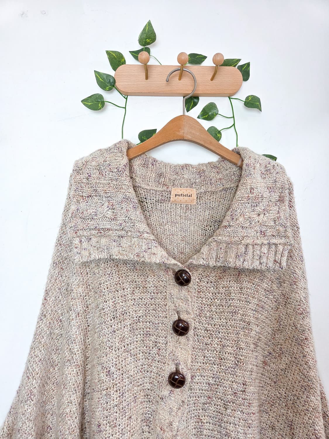 색실 콕콕 케이프 가디건 상품이미지2