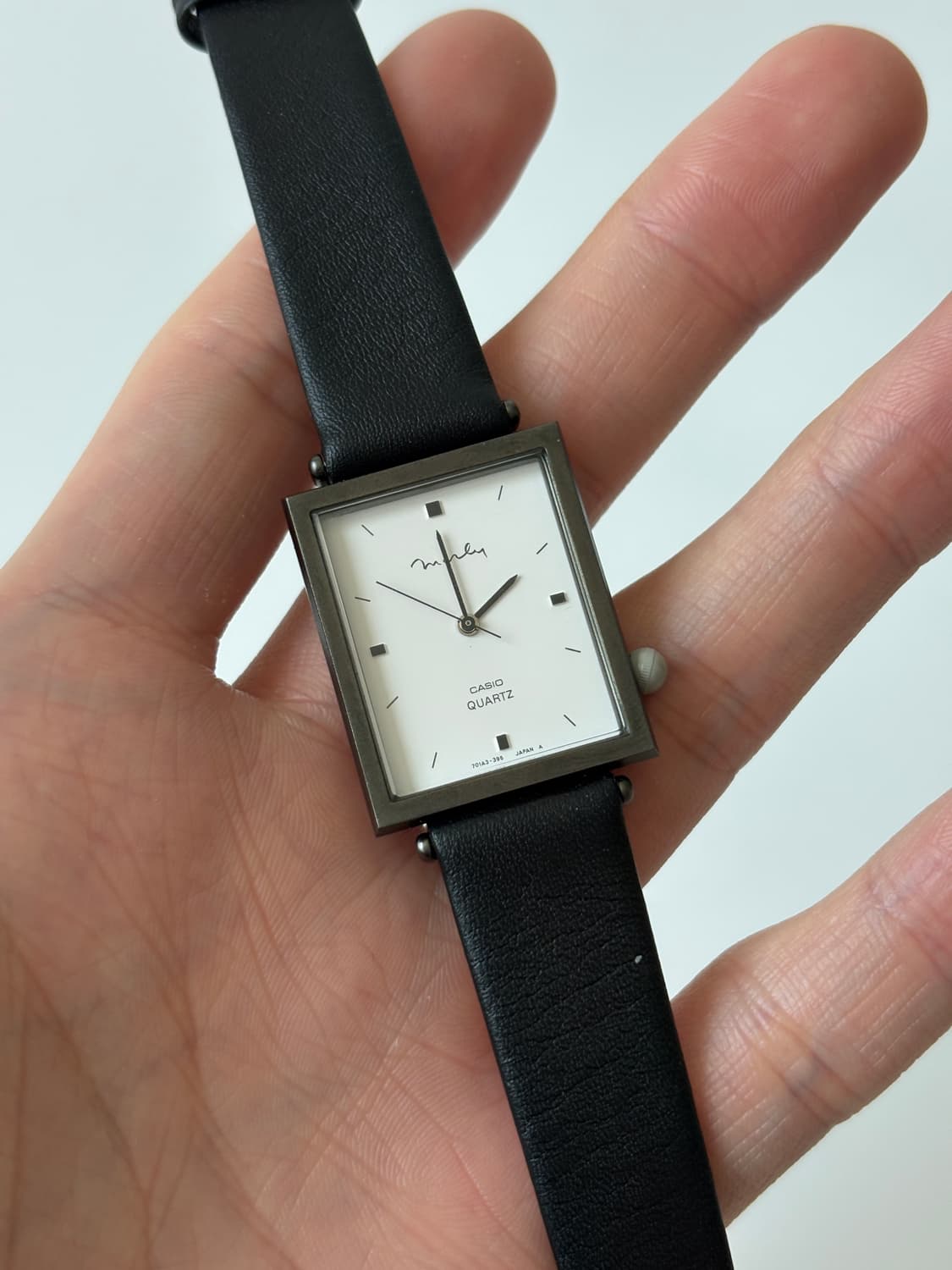 카시오 1980년대 Marly 블랙 스퀘어 쿼츠 남녀공용 상품이미지2