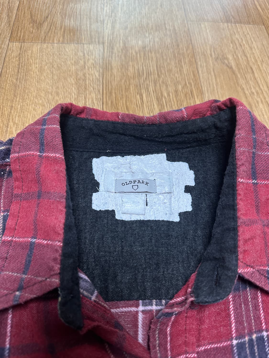 올드파크 프란넬 디테일 체크 셔츠 상품이미지3