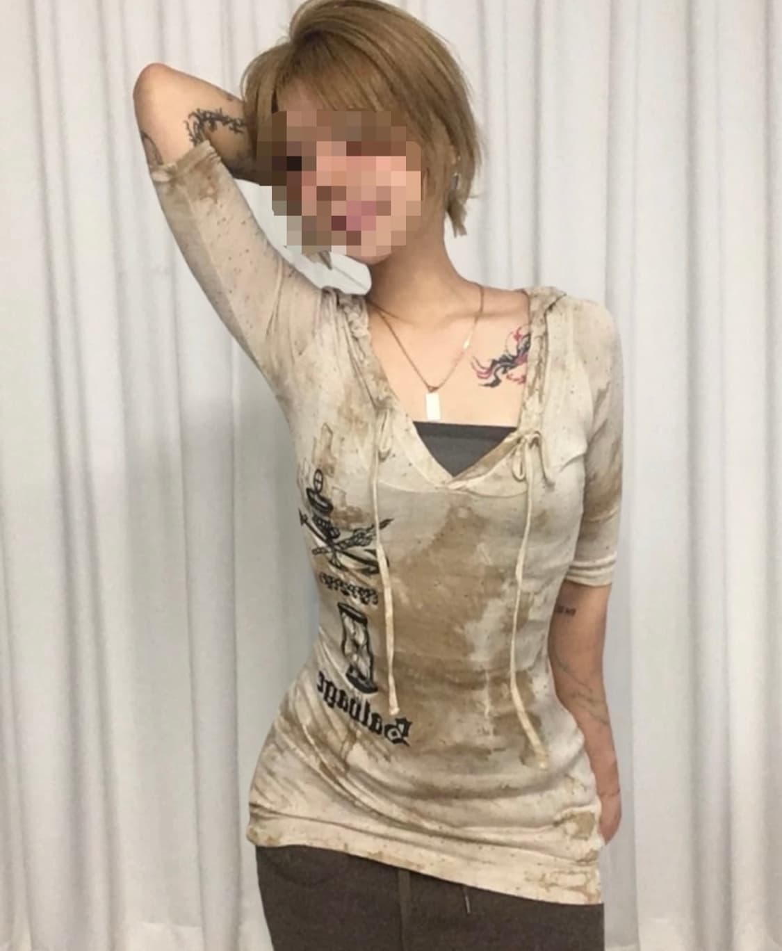 오늘만 Salvage 샐비지 와투케 y2k 롱슬 롱슬리브 상품이미지1