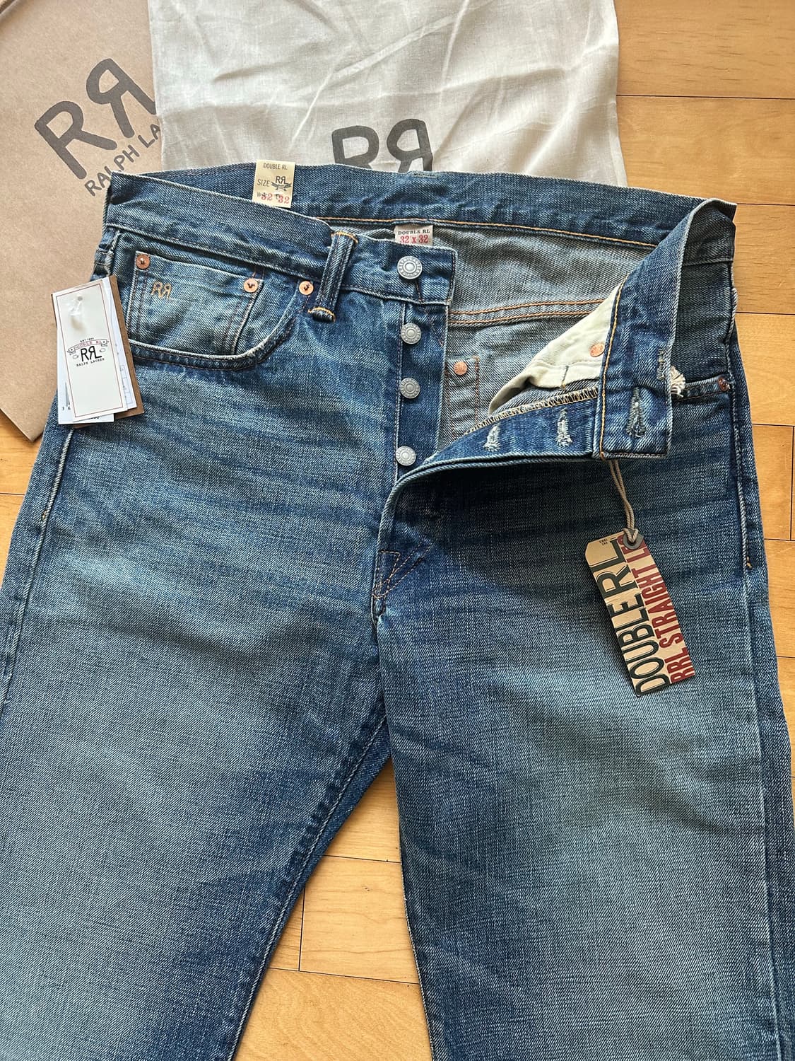 RRL 스트레이트 핏 힐스뷰 셀비지진 32-32 새상품 상품이미지6