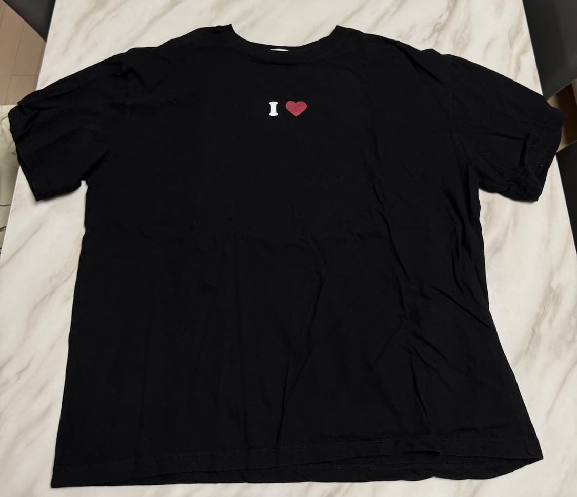 I♥️ 프린팅 블랙 반팔 L 데일리 루즈핏 L) 상품이미지1