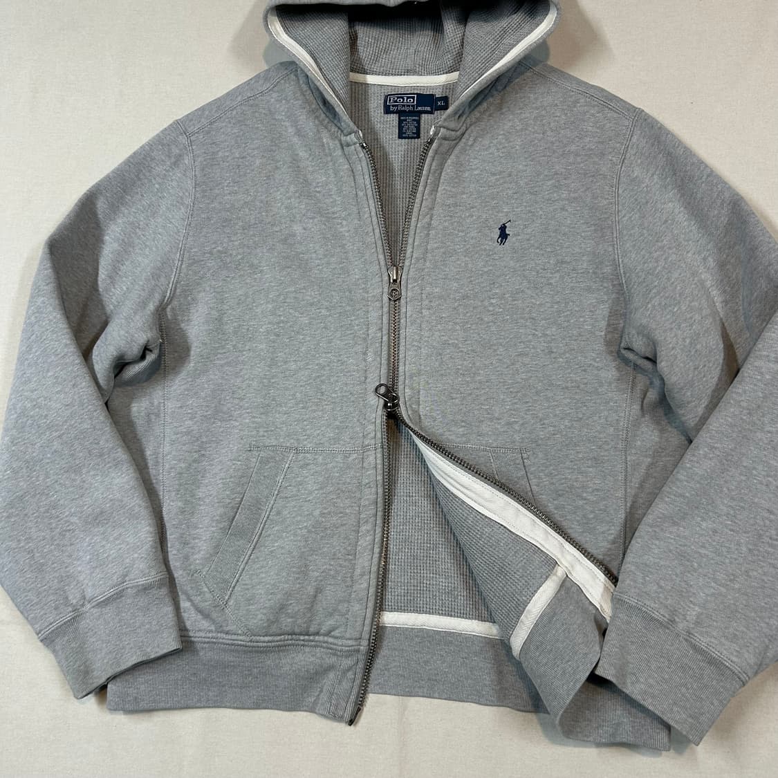 XL) 폴로 랄프로렌 써멀 후드집업 그레이 2way 지퍼 상품이미지2