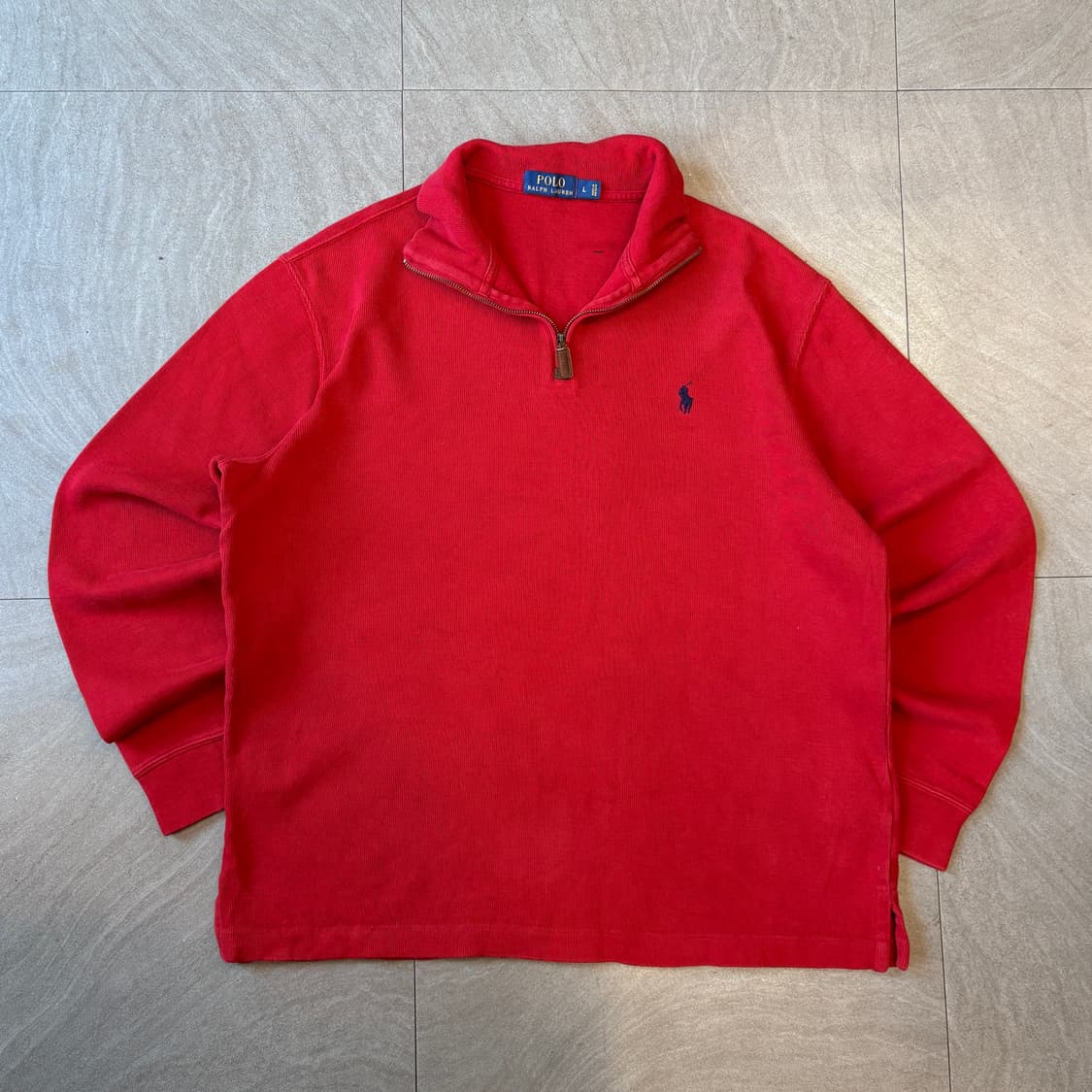 폴로 정품 레드 반집업 니트 상품이미지1