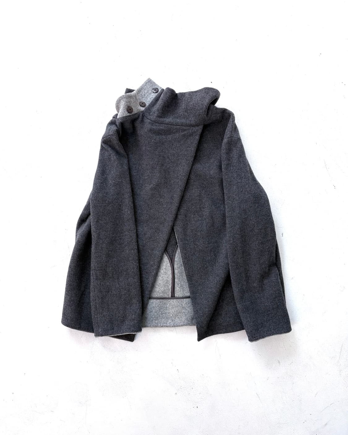 Grey wrap top + high neck knit onepiece 상품이미지10
