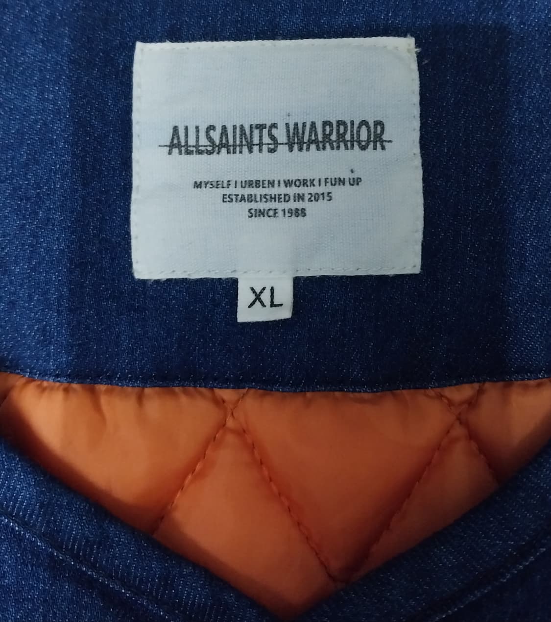 올세인츠 워리어 데님 퀼팅자켓 XL 상품이미지3