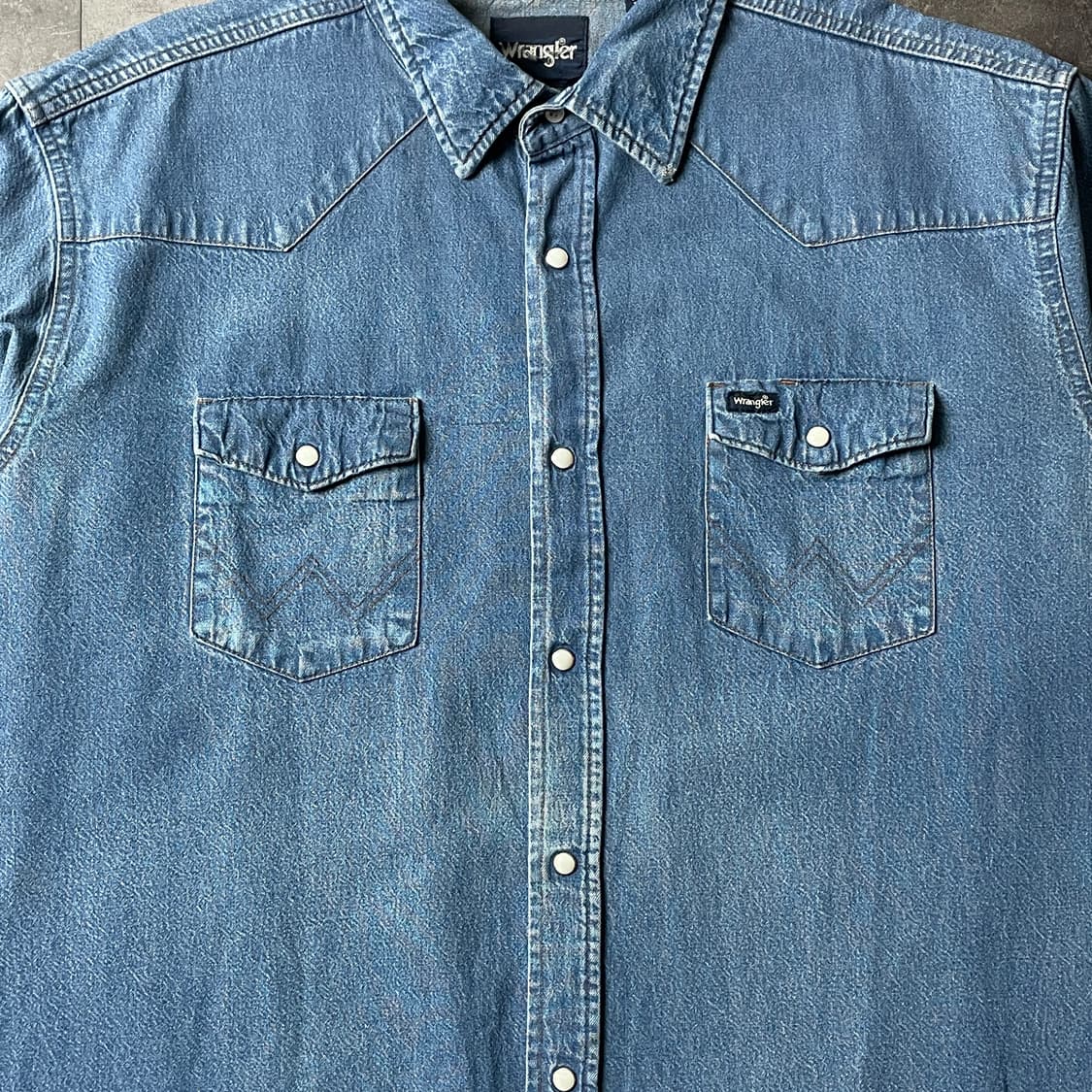 WRANGLER 랭글러 빈티지 웨스턴 데님 코튼 셔츠 A00502 상품이미지3