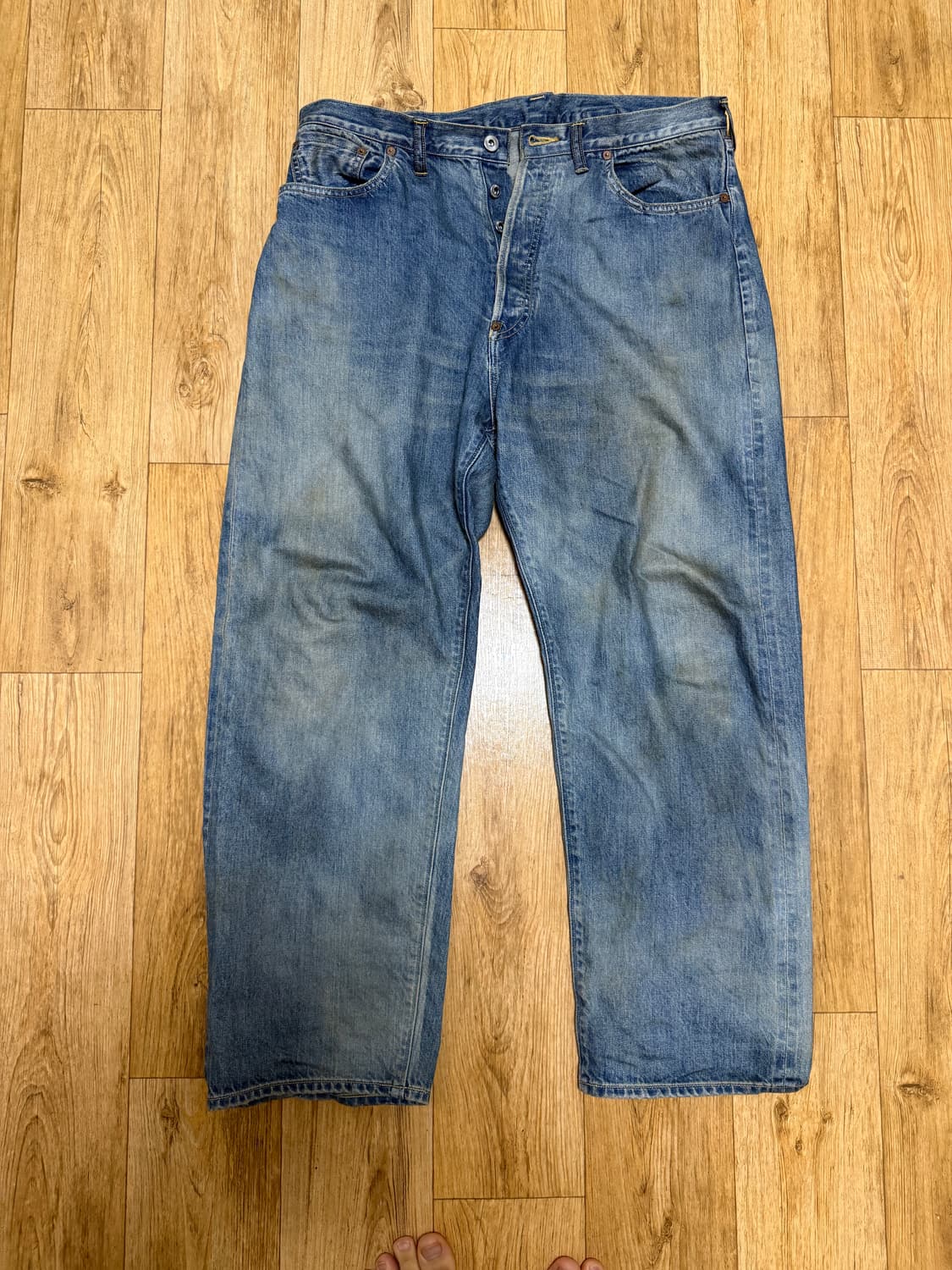 아프레쎄 No.37 워시드 와이드 데님 팬츠 인디고 - 26SS 상품이미지2