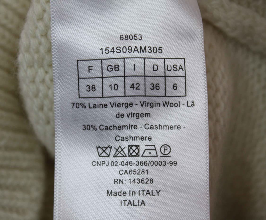 N-10455/크리스찬디올 정품 여성용 캐시미어혼방 니트 42 상품이미지4