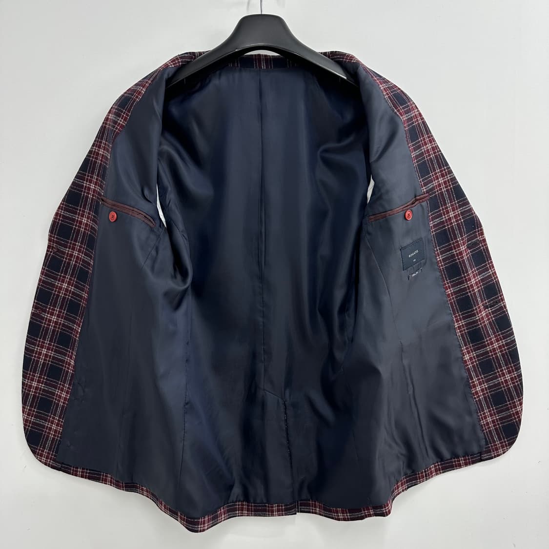 100 로가디스 남자 체크 울 블레이져 자켓 상품이미지3