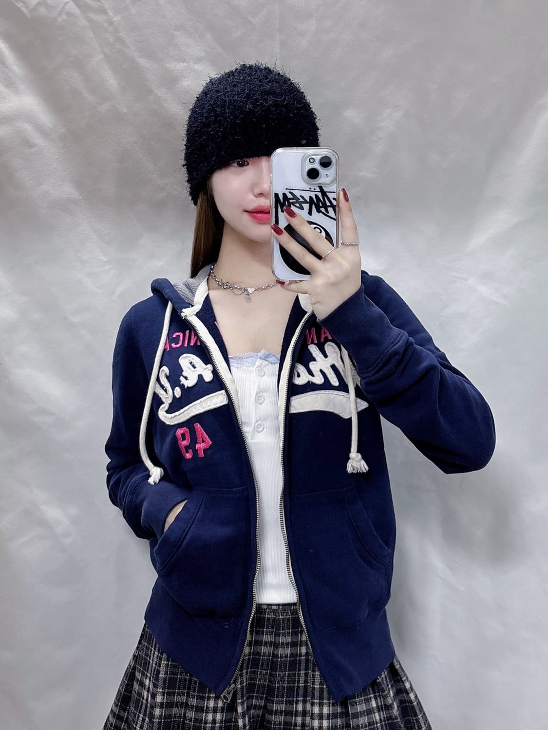 후아유 산타모니카 네이비 후드집업  상품이미지2