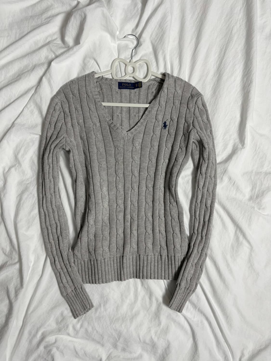 폴로 꽈배기 니트 그레이 상품이미지3