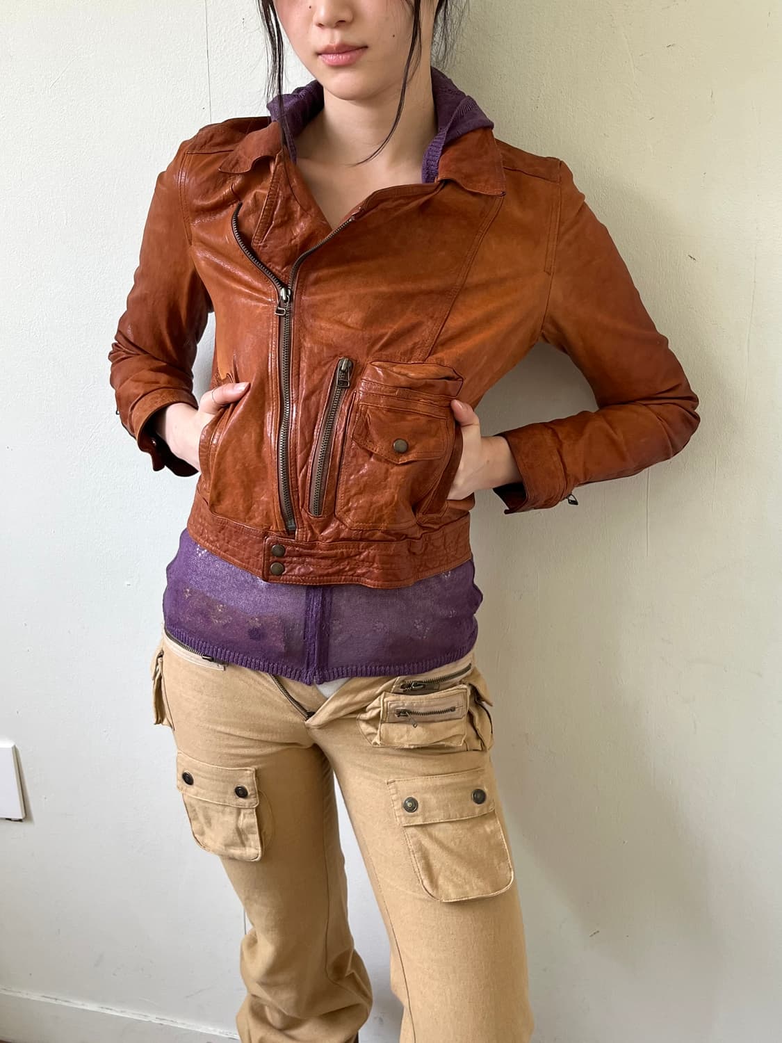 90’s Hisun 레더 자켓 상품이미지4