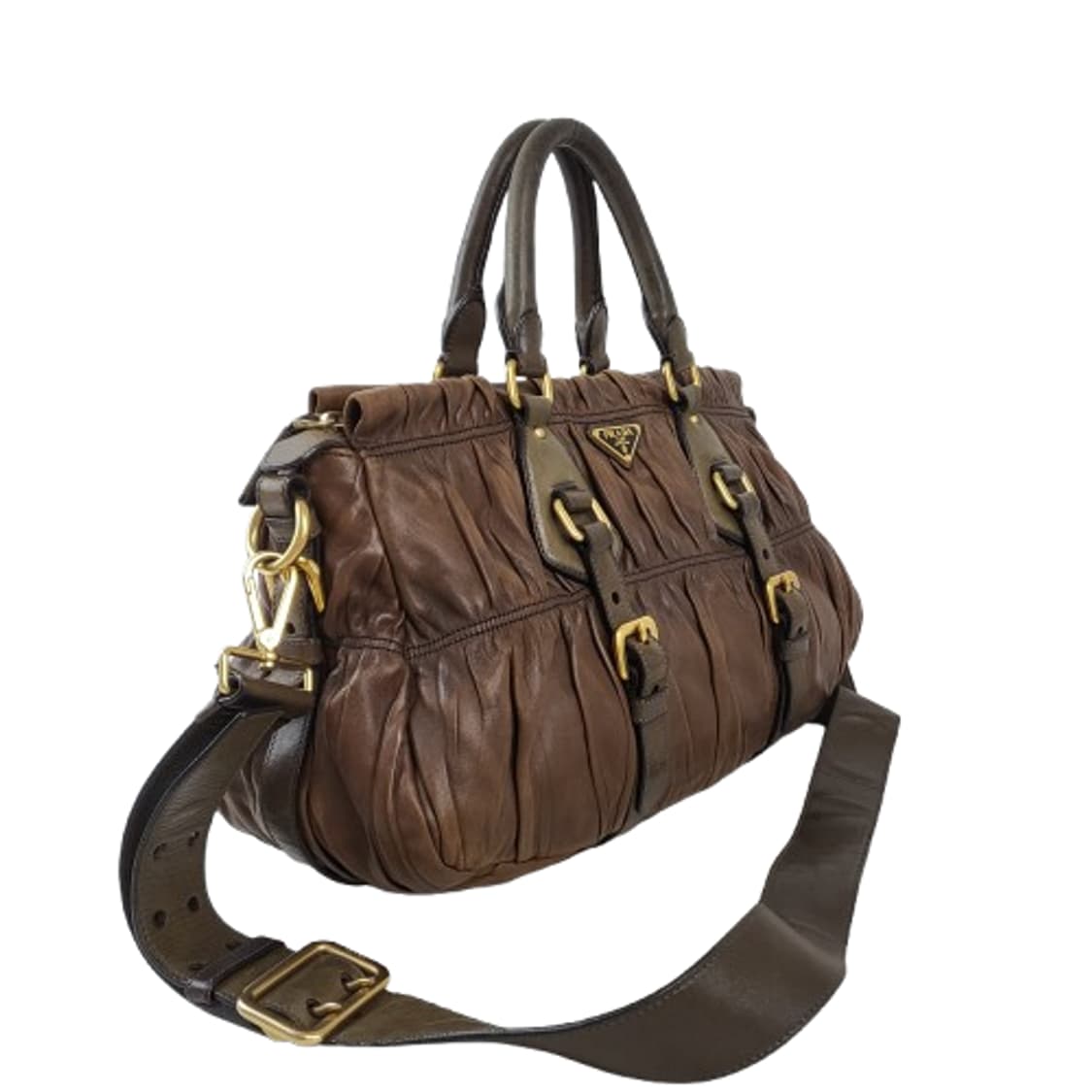 정품 프라다 고프레 램스킨 올리브카키 투웨이백 상품이미지2